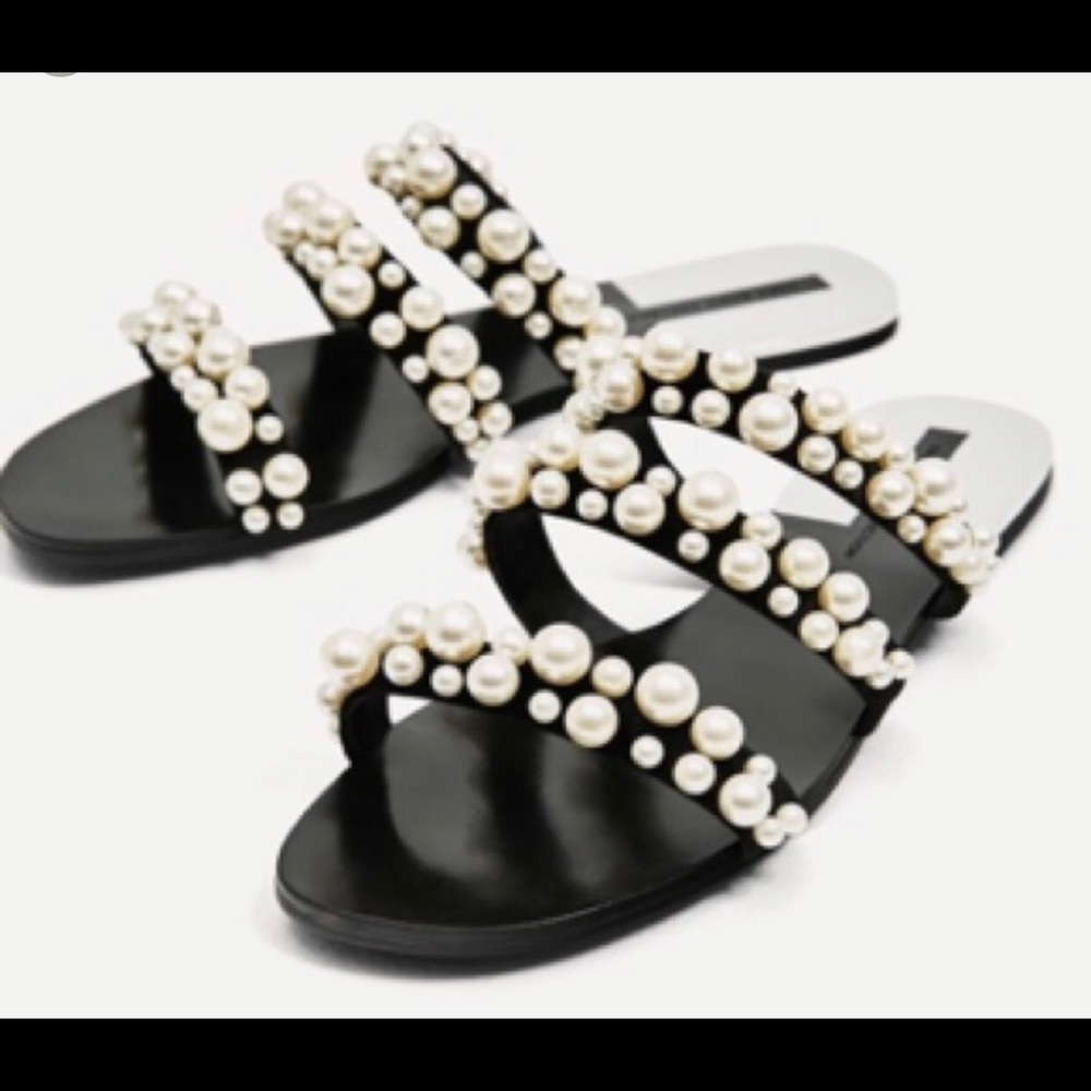 Zara pearl sandals size 10- price is firm.